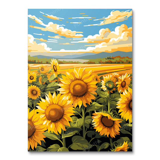 Gouden Zonnebloem Bliss II (Diamond Painting)