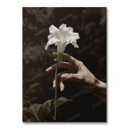 Witte hibiscus (diamond painting)