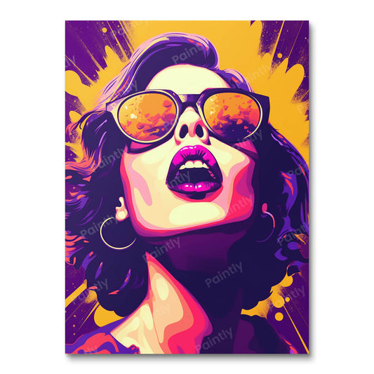 Pop-art meisje in tinten I (diamond painting)