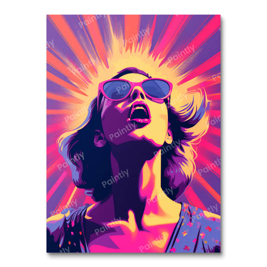 Pop-art meisje in tinten II (diamond painting)