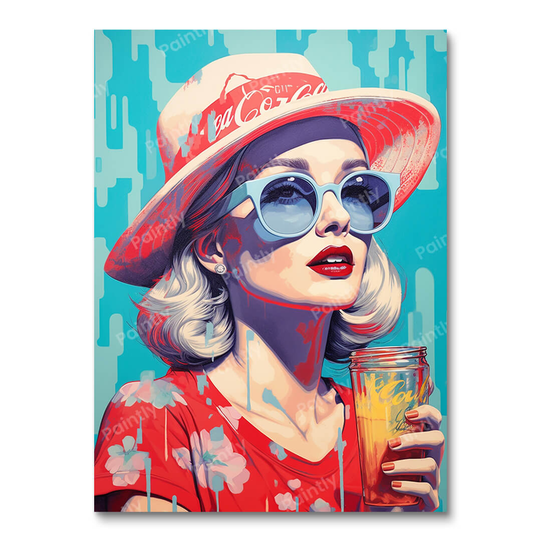 Pop-art meisje in tinten IV (diamond painting)