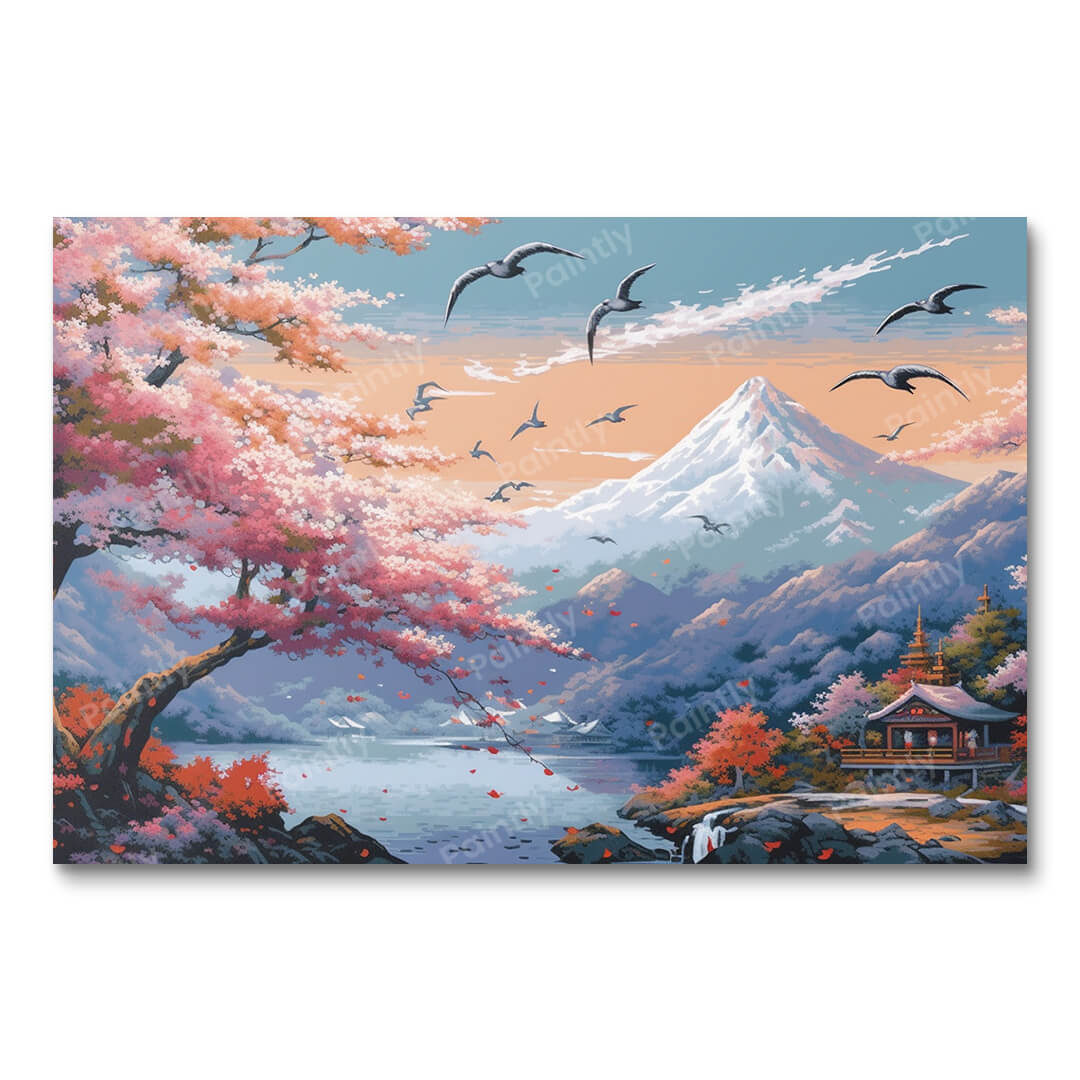 De Sakura-wals (diamond painting)