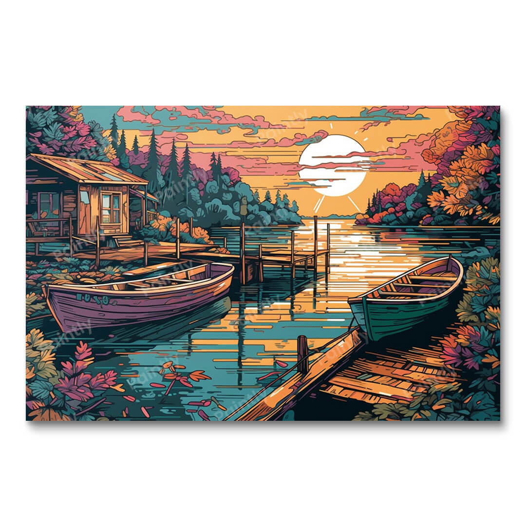 Muurschildering van de schemering (diamond painting)