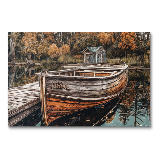 Herfst Boat Retreat (Diamond Painting)