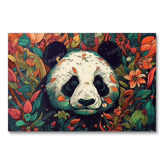 Panda's grillige schuilplaats (diamond painting)