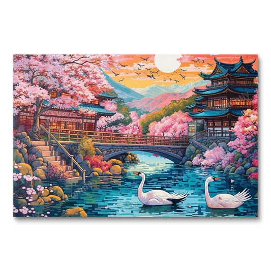 Een Japanse ode aan de natuur en spiritualiteit (diamond painting)