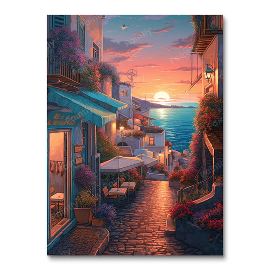 Straten van Santorini (diamond painting)