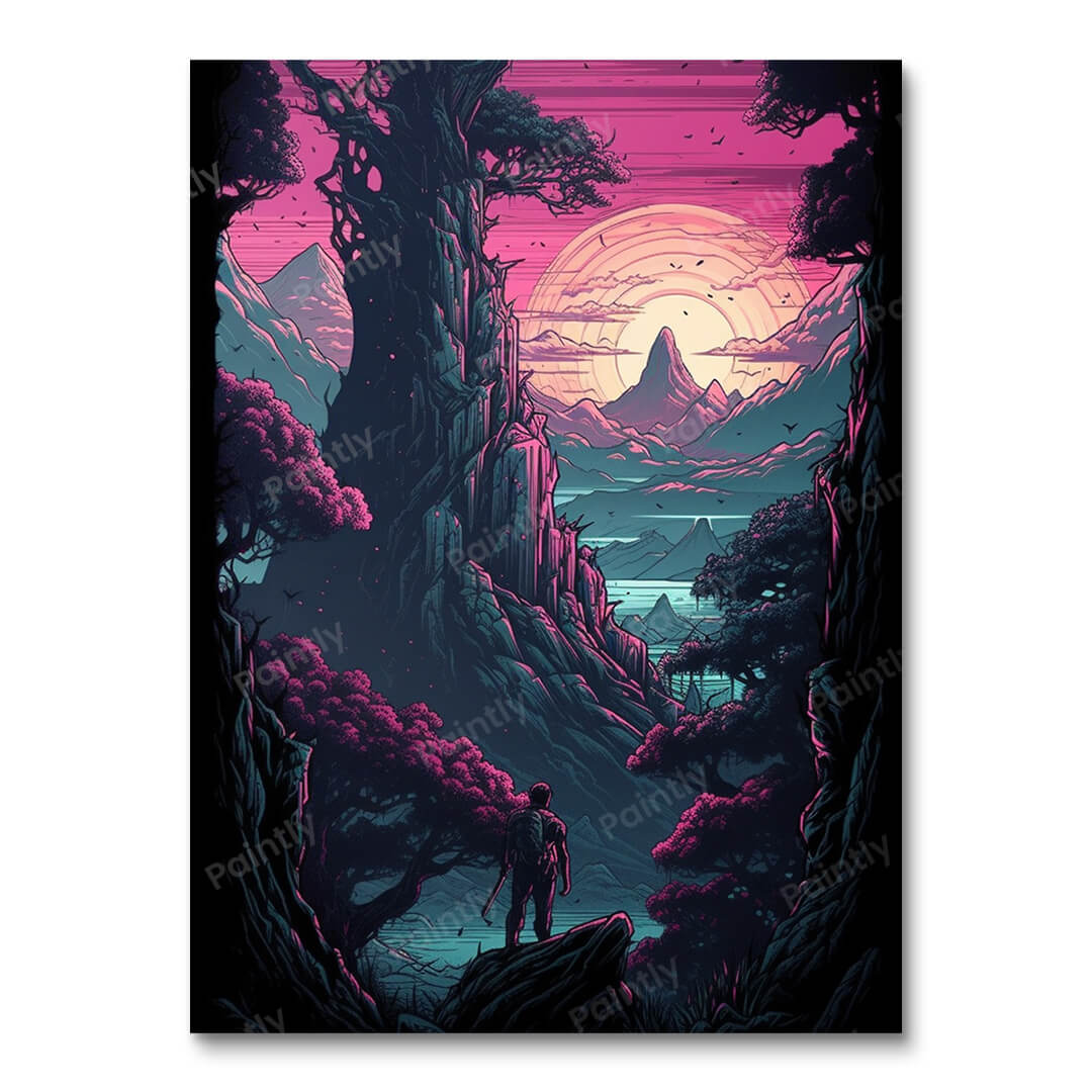 Silhouetten en zonsondergangen (diamond painting)