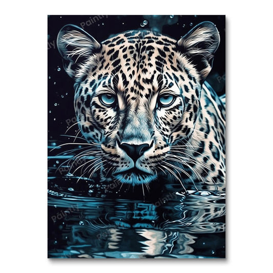 De transcendente blik van het luipaard (diamond painting)