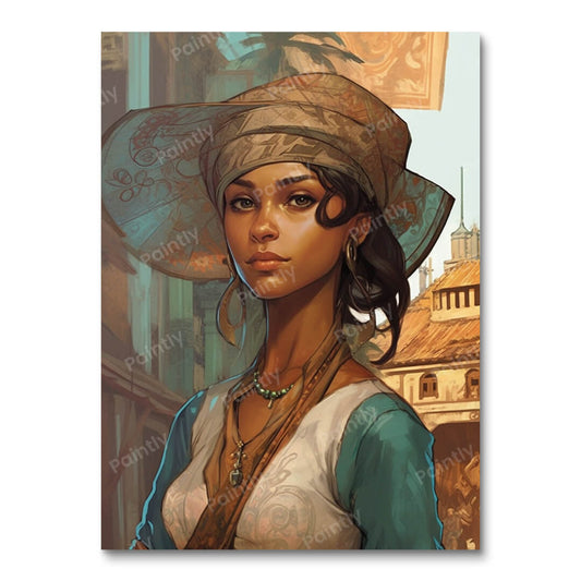 Afro-Caribische elegantie (diamond painting)