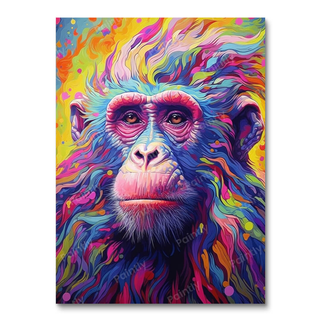 Psychedelische aap I (diamond painting)