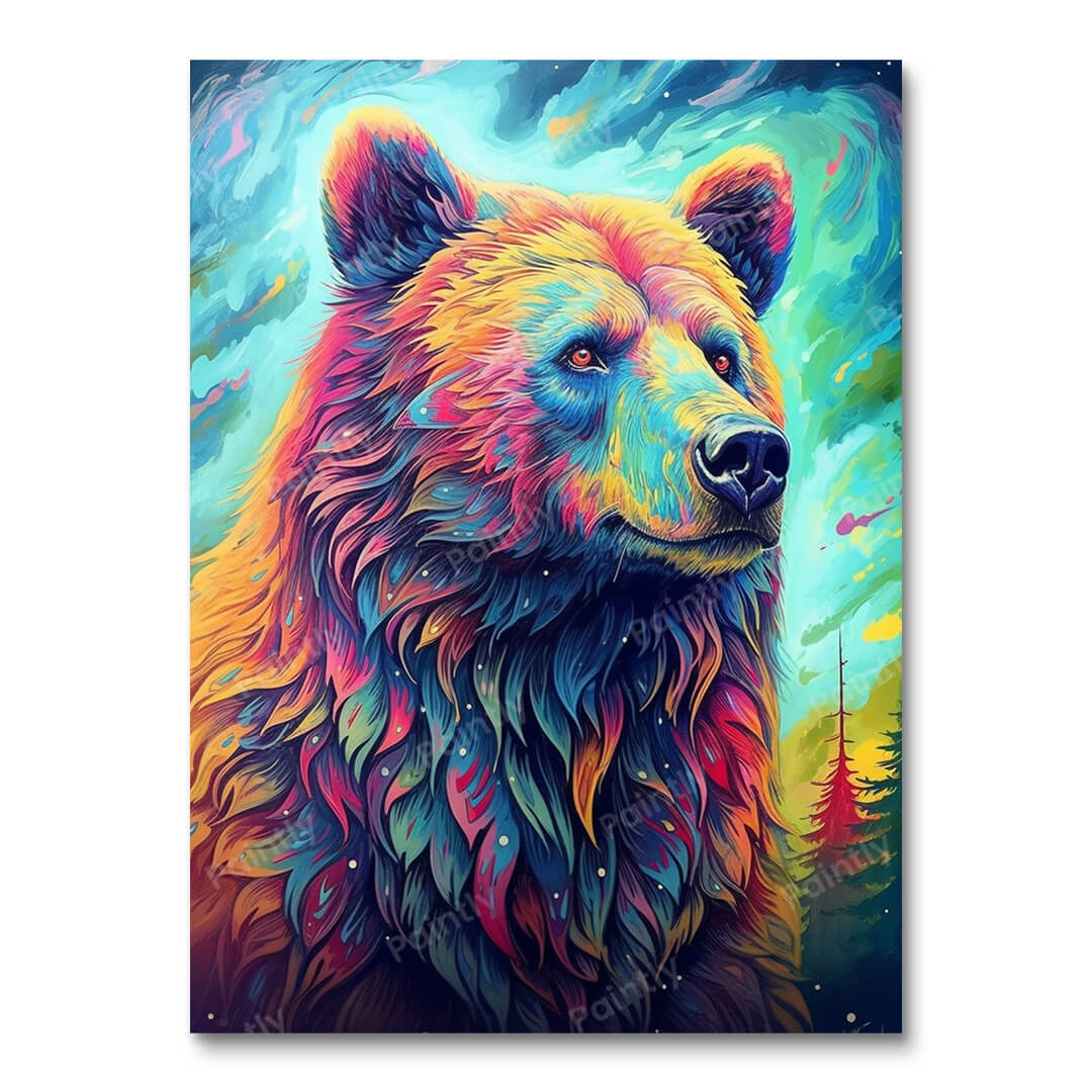 Psychedelische beer I (diamond painting)