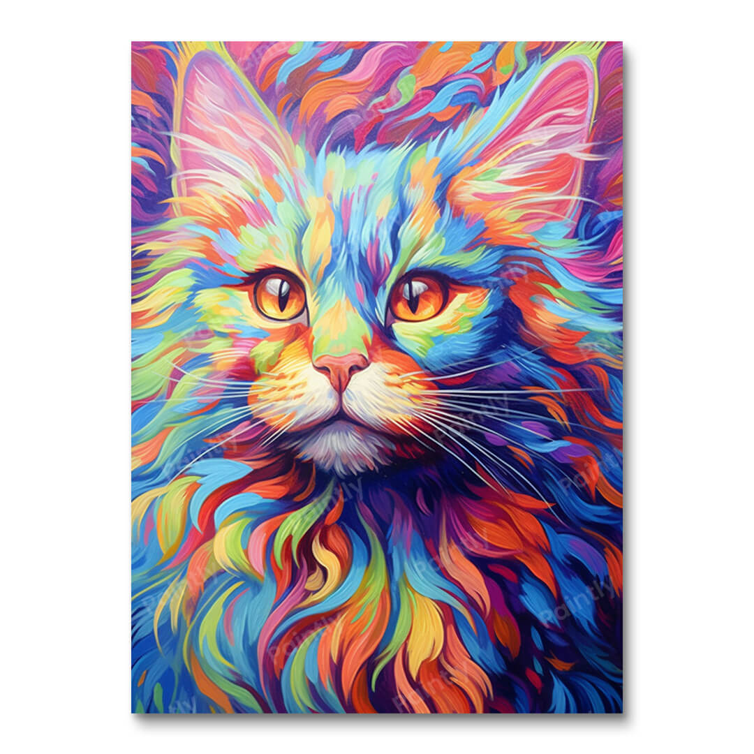 Psychedelische kat II (diamond painting)