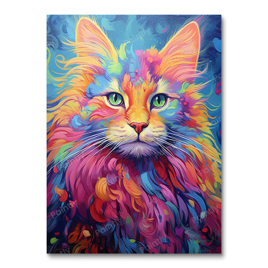 Psychedelische Kat V (Diamond Painting)