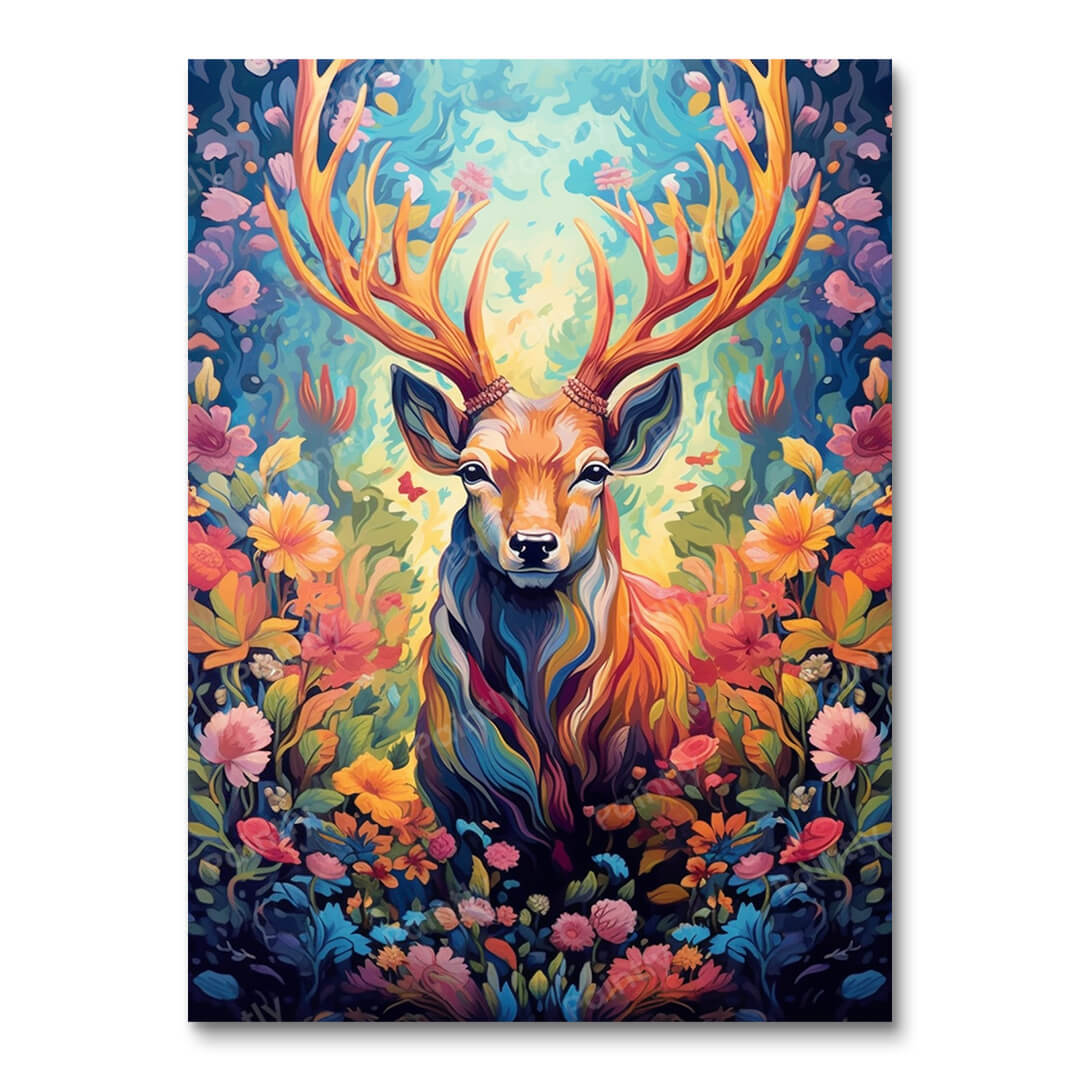 Psychedelisch hert III (diamond painting)