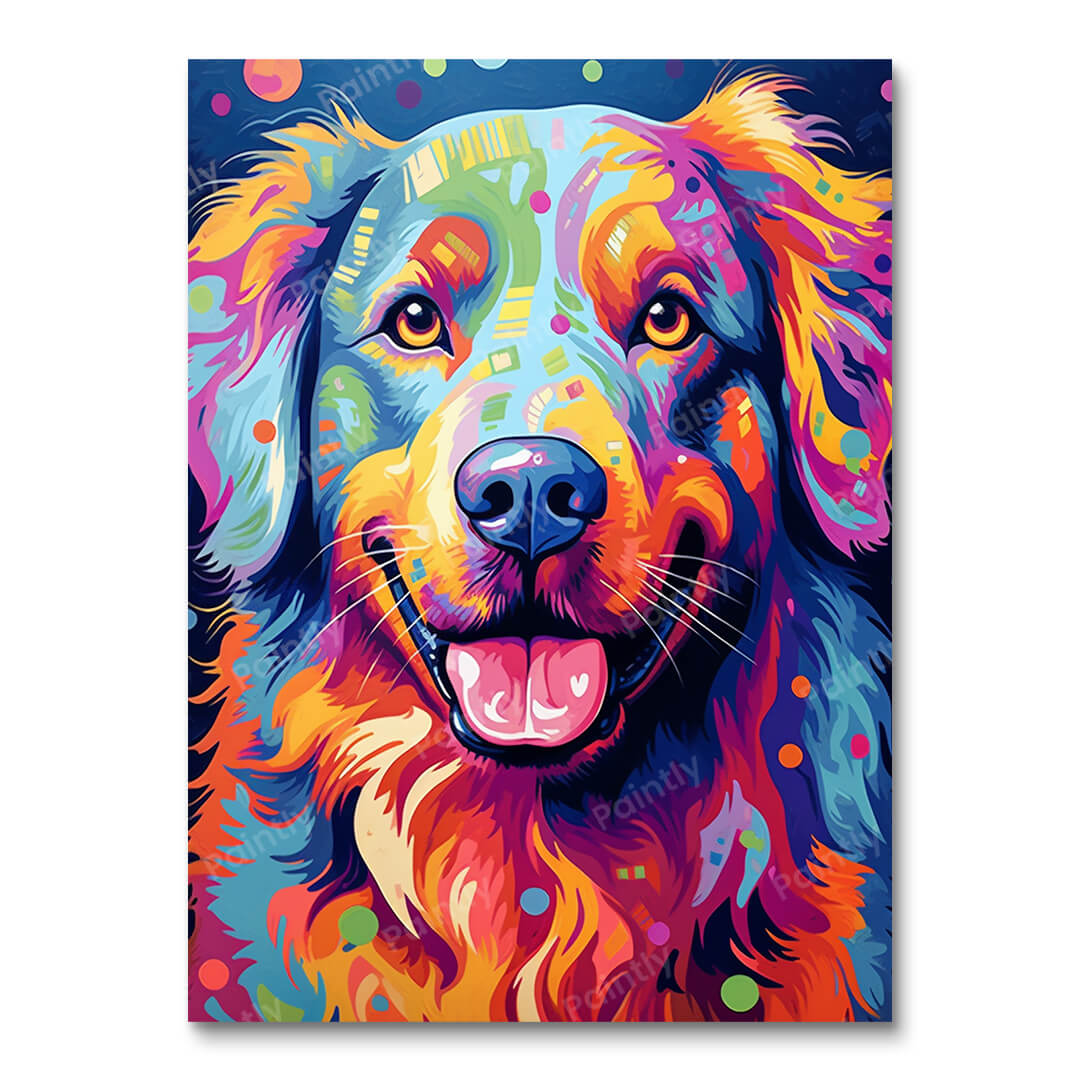 Psychedelische hond IV (diamond painting)