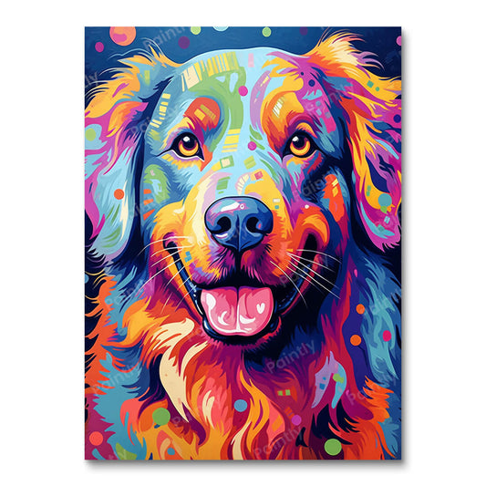 Psychedelische hond IV (diamond painting)