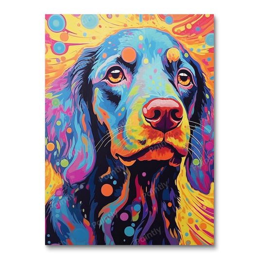 Psychedelische hond I (diamond painting)