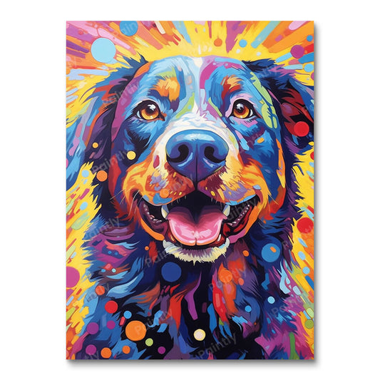Psychedelische hond II (diamond painting)