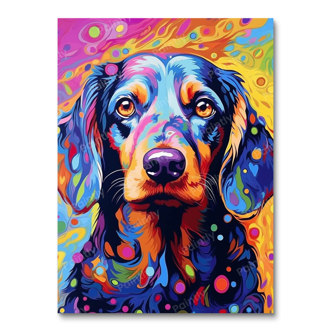 Psychedelische hond VI (diamond painting)