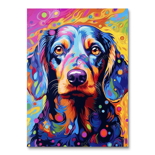 Psychedelische hond VI (diamond painting)