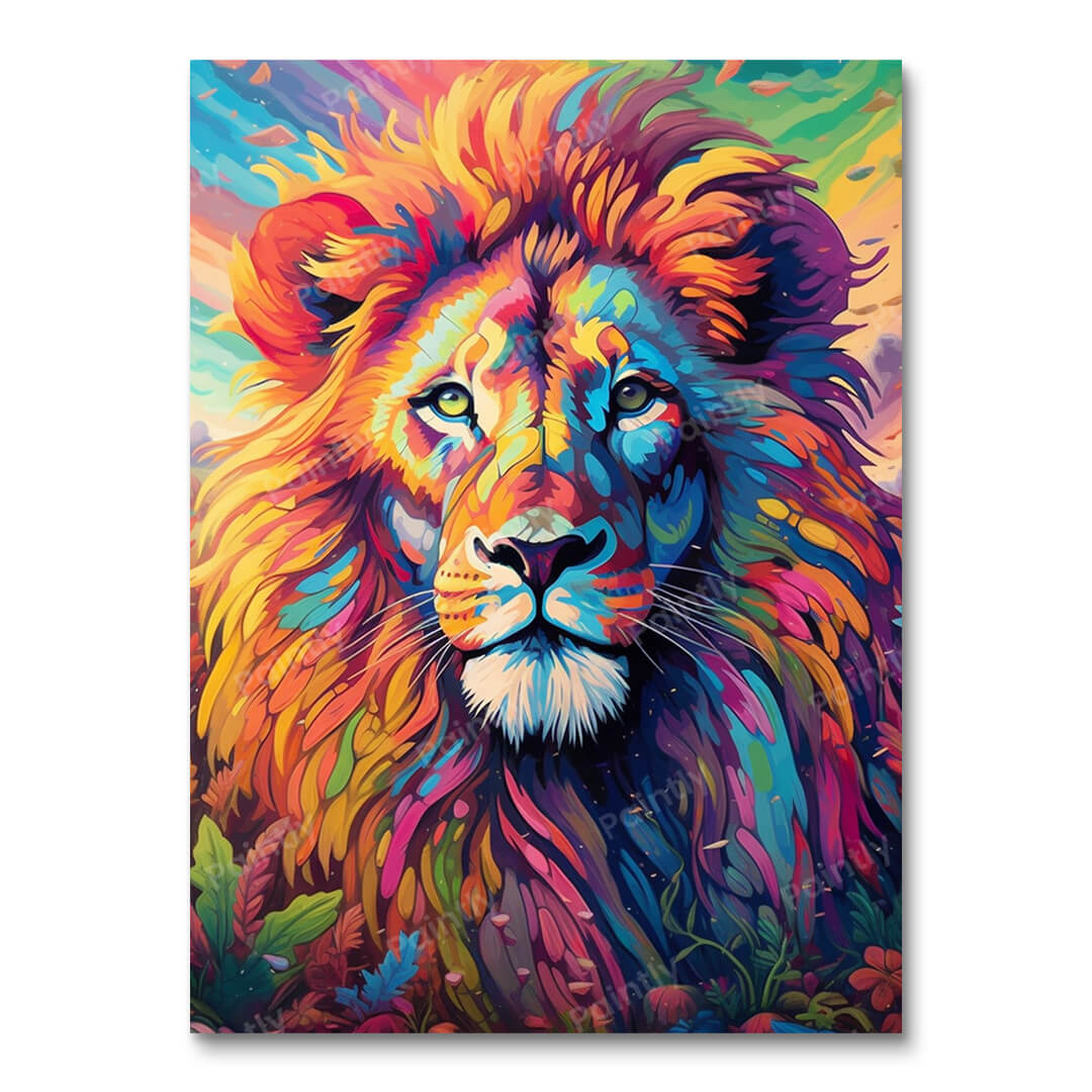 Psychedelische Leeuw VI (Diamond Painting)