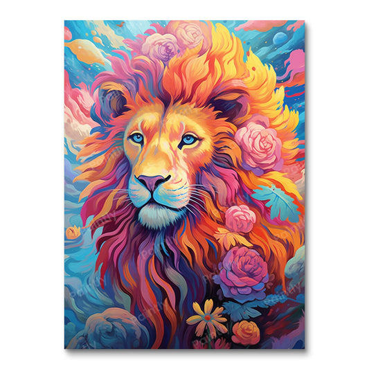 Psychedelische Leeuw VIIII (Diamond Painting)
