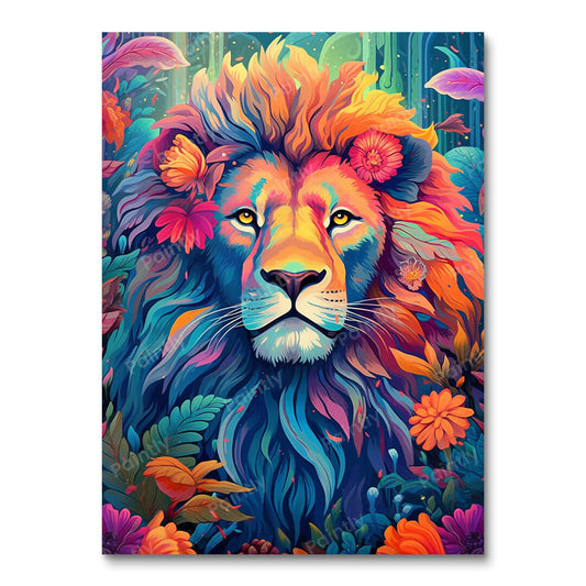 Psychedelische Leeuw II (Diamond Painting)