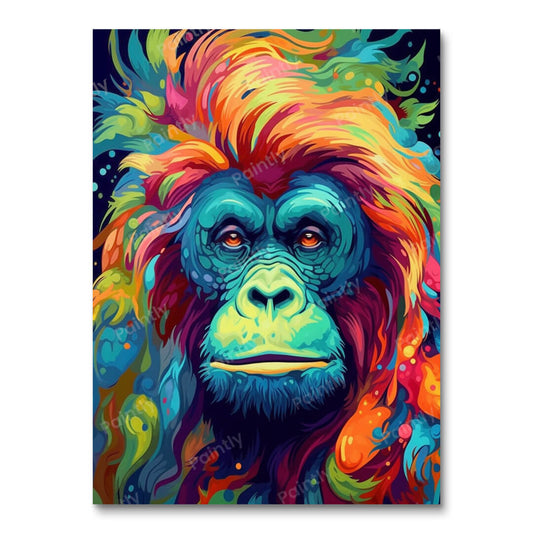 Psychedelische orang-oetan III (diamond painting)