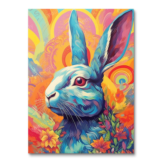 Psychedelisch konijn II (diamond painting)