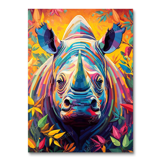 Psychedelische neushoorn II (diamond painting)
