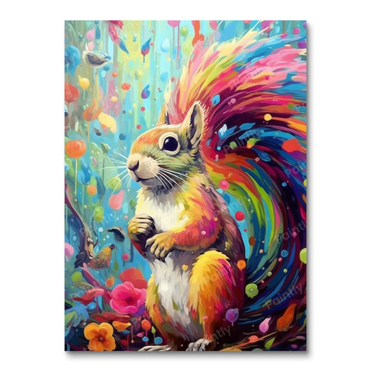 Psychedelische eekhoorn III (diamond painting)