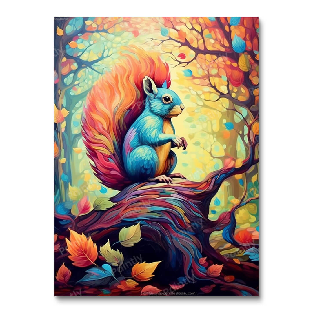 Psychedelische eekhoorn I (diamond painting)