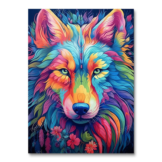 Psychedelische Wolf II (Diamond Painting)