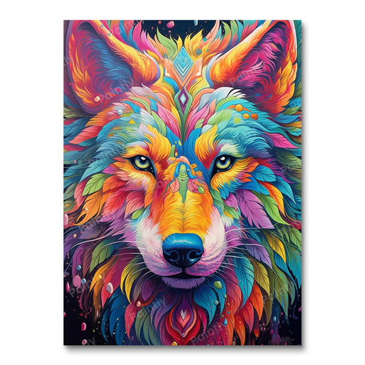 Psychedelische Wolf III (Diamond Painting)