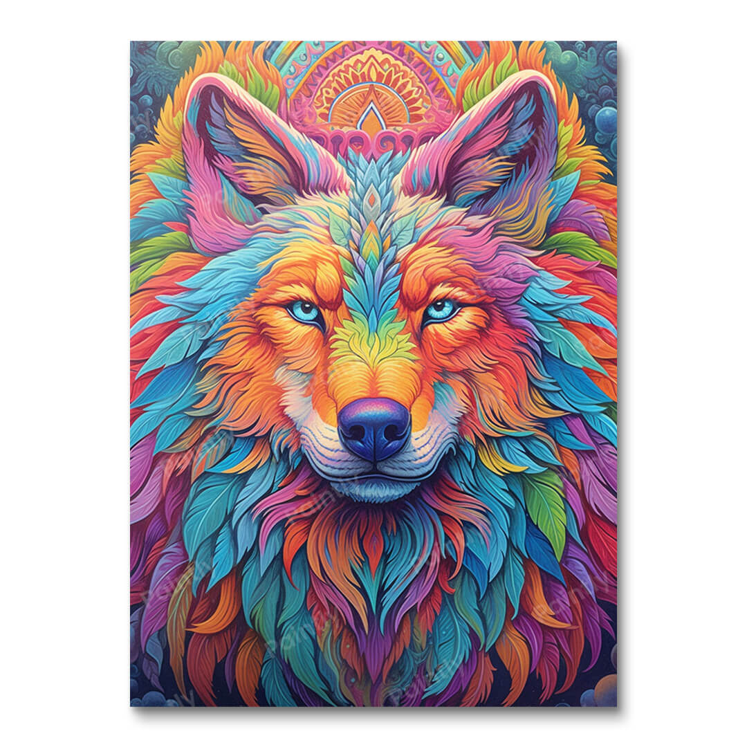 Psychedelische Wolf IV (Diamond Painting)