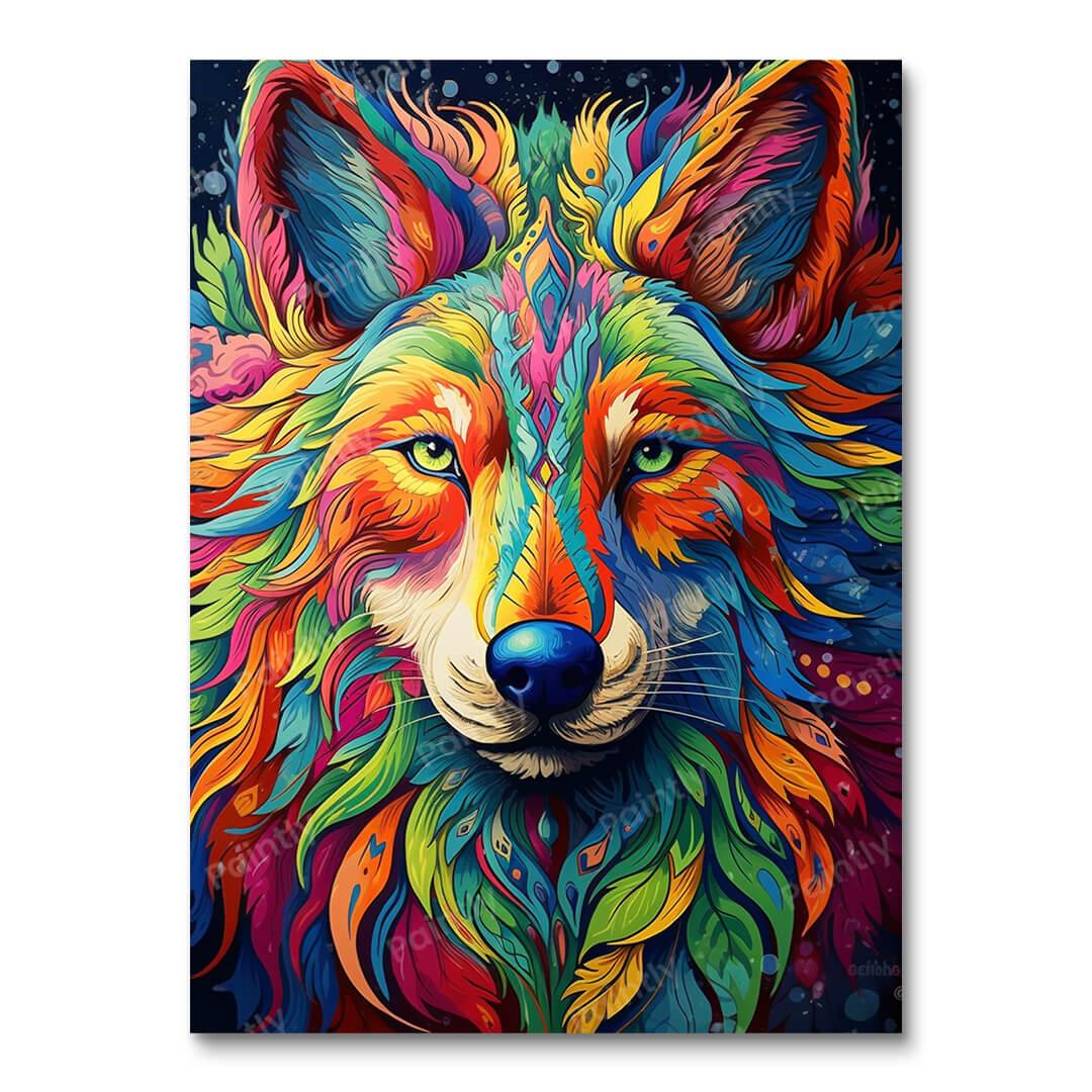Psychedelische Wolf V (Diamond Painting)
