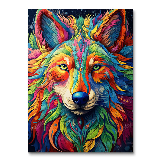 Psychedelische Wolf V (Diamond Painting)