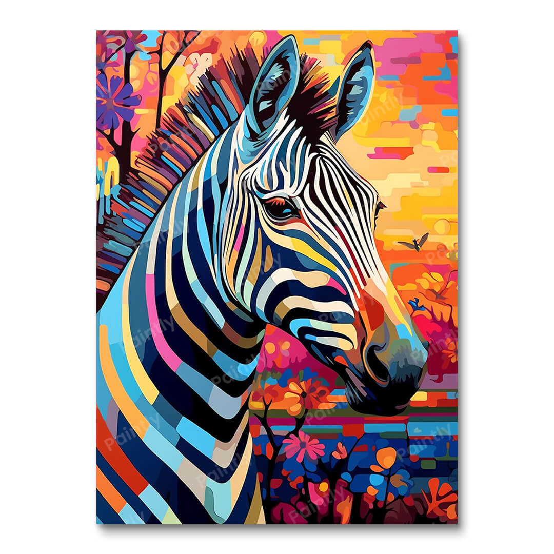 Psychedelische Zebra I (Diamond Painting)