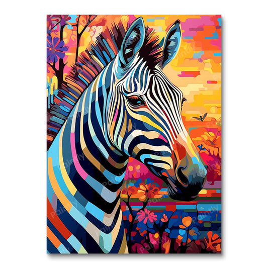 Psychedelische Zebra I (Diamond Painting)