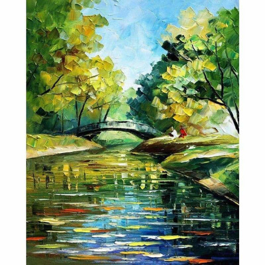 Oil Painting Style Landscape Nature Full Vorm steentjes - 5D Diy Diamond Painting Kits VM8127 - NEEDLEWORK KITS