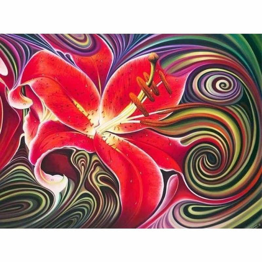 Abstracten rode lellie - 3