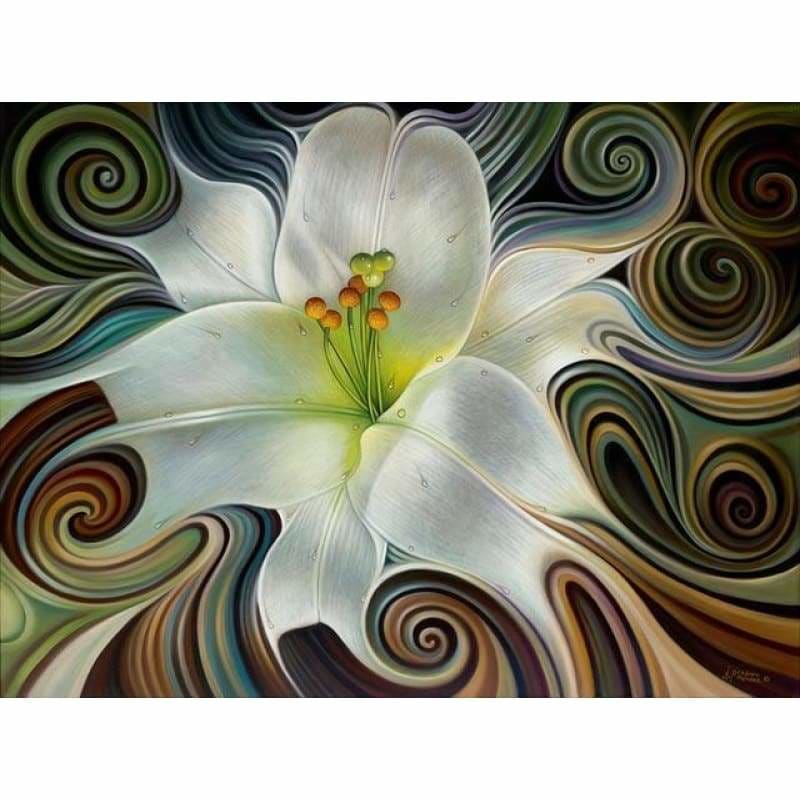 Abstracten witte lellie - 4