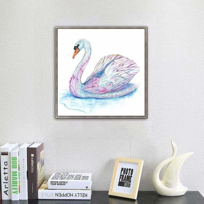 Abstracten zwaan met kleurrijke veren