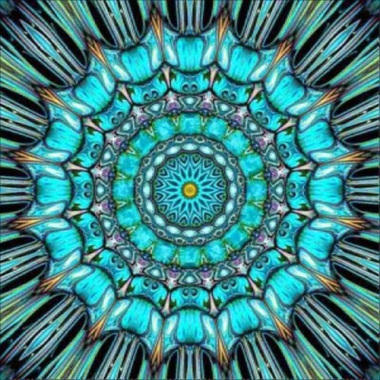 Blauw mandala patroon
