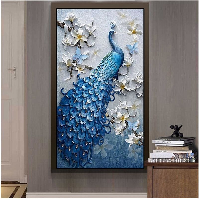 Blauwe Pauw XL | Diamond Painting