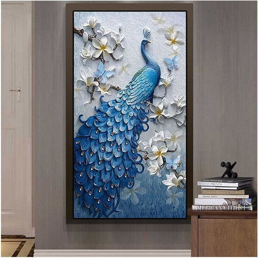 Blauwe Pauw XL | Diamond Painting