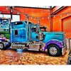 Blauwe vrachtwagen in garage - 2