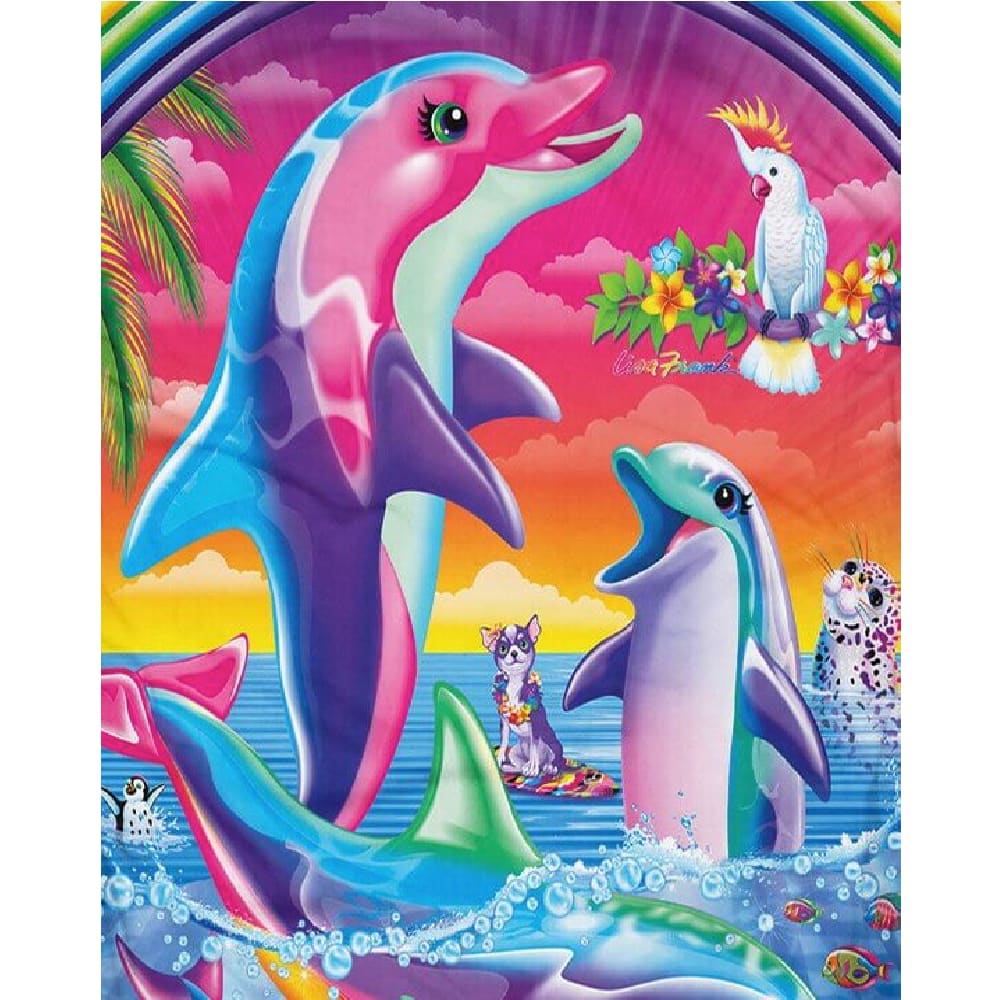Blije dolfijnen 2 - 20x25cm / Vierkant - Kinderen