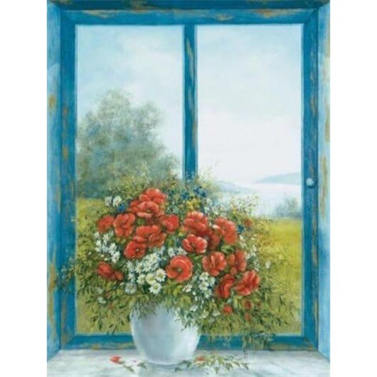 Bloemen Bij Raam | Diamond Painting